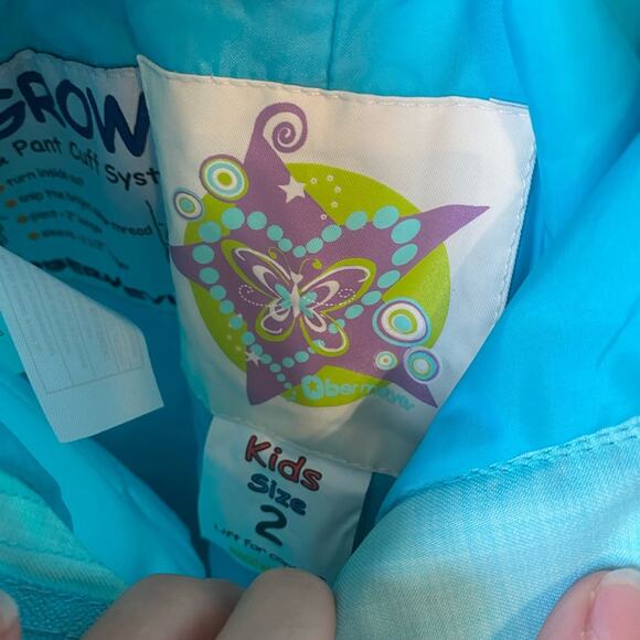 Toddler Snow Pants Overall Bib Size 2T Aqua Blue Silver Star Embellished Winter - Picture 3 of 12